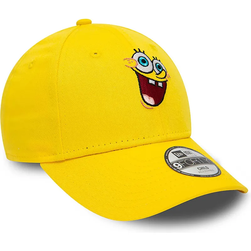 czapki-curva-zolty-tasma-regulowana-dla-dziecka-9forty-bob-esponja-bob-esponja-new-era
