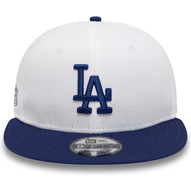 new-era-flat-brim-9fifty-crown-patches-los-angeles-dodgers-mlb-white-and-blue-snapback-cap