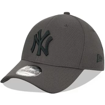 Szara, regulowana czapka z zaokrąglonym daszkiem 9FORTY Diamond Era z szarym logo New York Yankees MLB od New Era