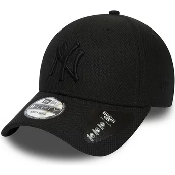 Czarna, regulowana czapka z czarnym logo 9FORTY Diamond Era New York Yankees MLB od New Era