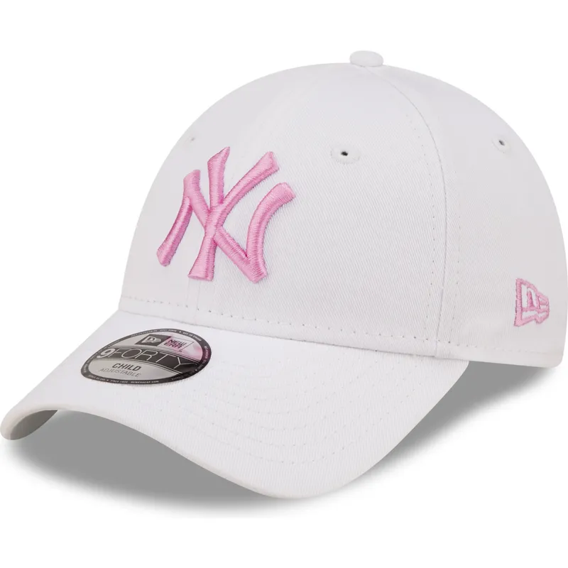 czapki-curva-bialy-tasma-regulowana-dla-dziecka-rosa-9forty-league-essential-new-york-yankees-mlb-new-era czapki-curva-bialy-tasma-regulowana-dla-dziecka-rosa-9forty-league-essential-new-york-yankees-mlb-new-era