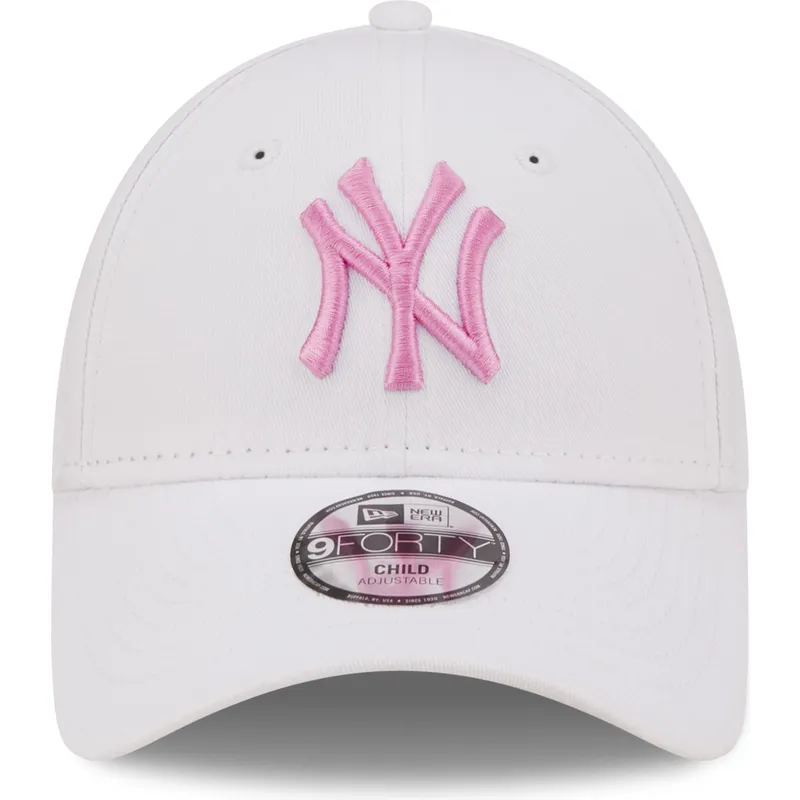 czapki-curva-bialy-tasma-regulowana-dla-dziecka-rosa-9forty-league-essential-new-york-yankees-mlb-new-era czapki-curva-bialy-tasma-regulowana-dla-dziecka-rosa-9forty-league-essential-new-york-yankees-mlb-new-era