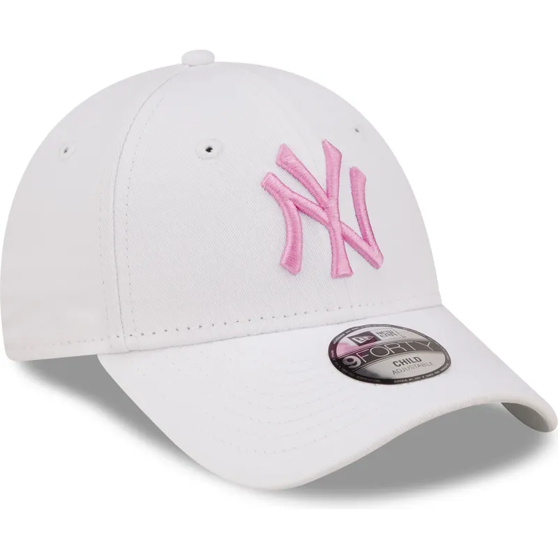 czapki-curva-bialy-tasma-regulowana-dla-dziecka-rosa-9forty-league-essential-new-york-yankees-mlb-new-era czapki-curva-bialy-tasma-regulowana-dla-dziecka-rosa-9forty-league-essential-new-york-yankees-mlb-new-era
