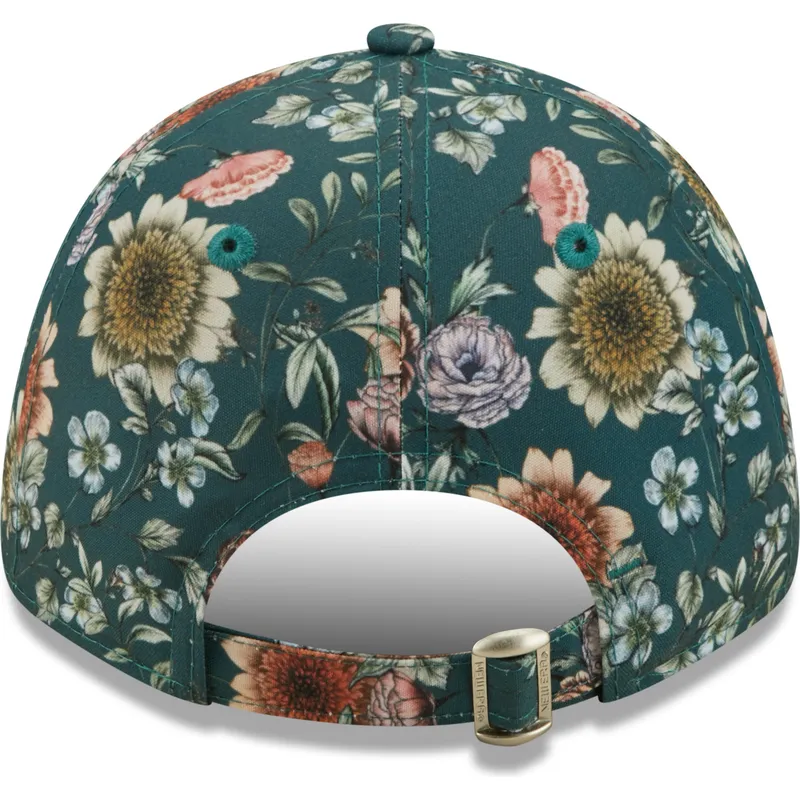 czapki-curva-zielony-tasma-regulowana-9forty-all-over-print-floral-new-york-yankees-mlb-new-era