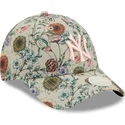 czapki-curva-bezowy-tasma-regulowana-9forty-all-over-print-floral-new-york-yankees-mlb-new-era