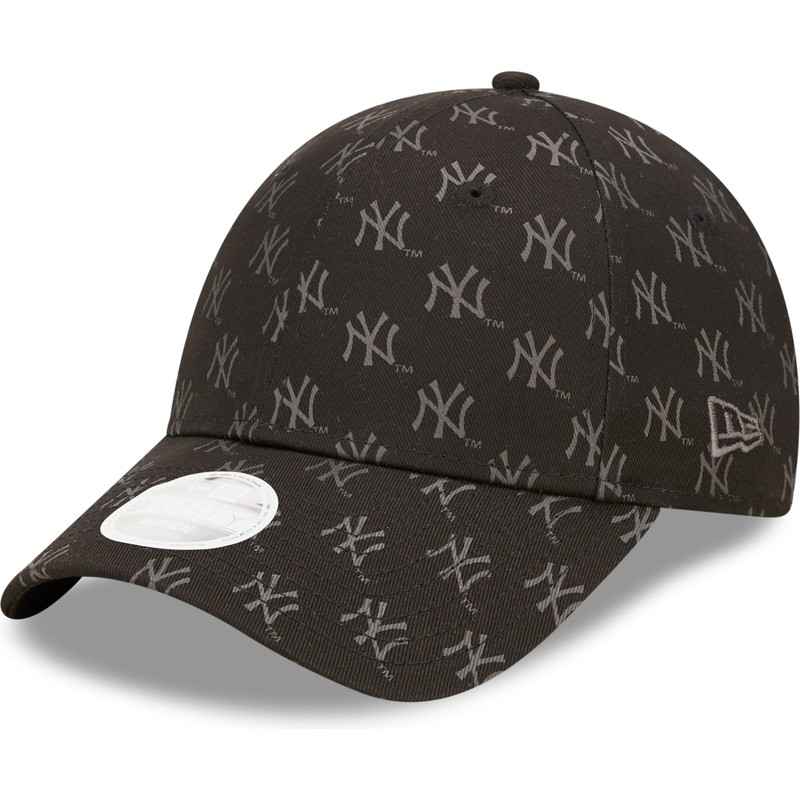 new-era-curved-brim-women-9forty-monogram-new-york-yankees-mlb-black-adjustable-cap