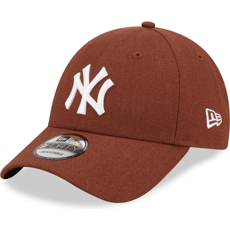 czapki-curva-brazowy-tasma-regulowana-9forty-linen-new-york-yankees-mlb-new-era