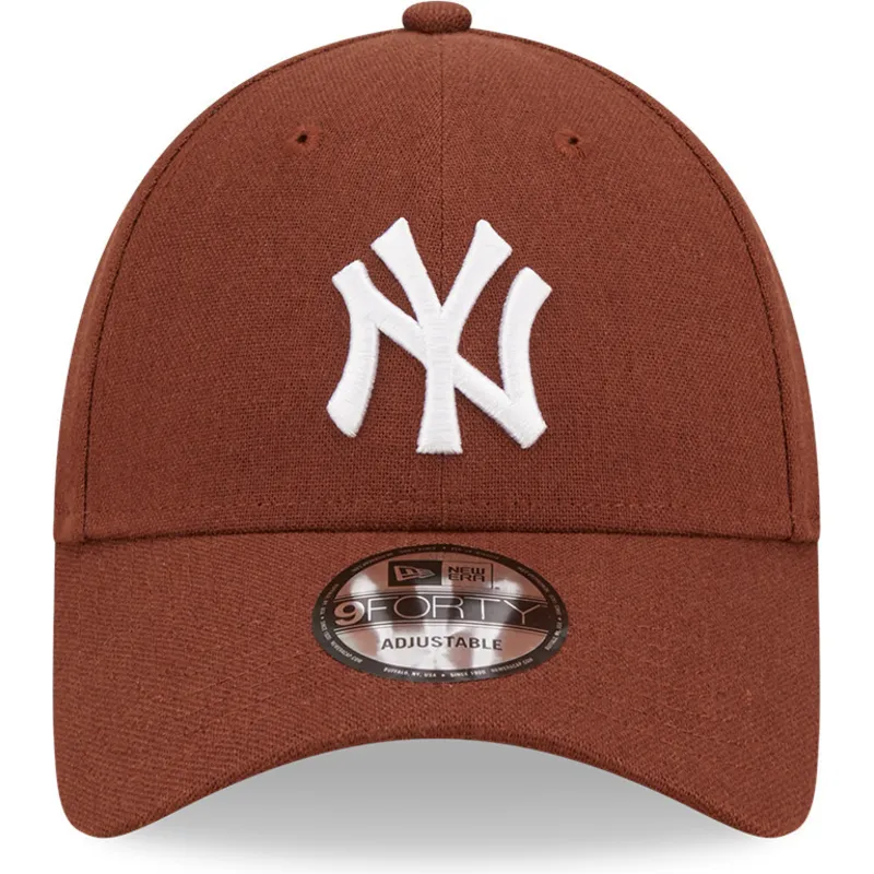 czapki-curva-brazowy-tasma-regulowana-9forty-linen-new-york-yankees-mlb-new-era