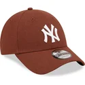 czapki-curva-brazowy-tasma-regulowana-9forty-linen-new-york-yankees-mlb-new-era