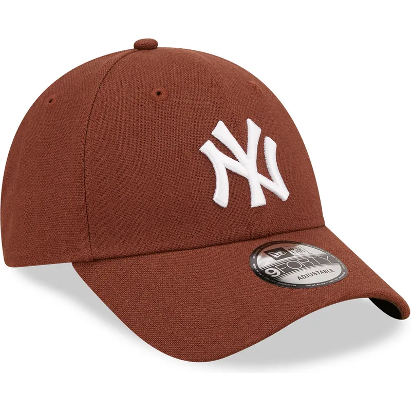 czapki-curva-brazowy-tasma-regulowana-9forty-linen-new-york-yankees-mlb-new-era