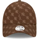 czapki-curva-brazowy-tasma-regulowana-9forty-monogram-new-york-yankees-mlb-new-era