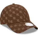 czapki-curva-brazowy-tasma-regulowana-9forty-monogram-new-york-yankees-mlb-new-era