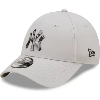 Szara, regulowana czapka z daszkiem 9FORTY Seasonal Infill z New York Yankees MLB od New Era