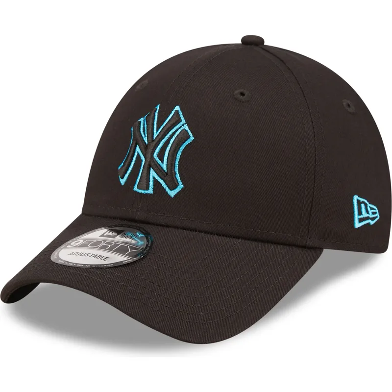 czapki-curva-czarny-tasma-regulowana-9forty-neon-outline-new-york-yankees-mlb-new-era