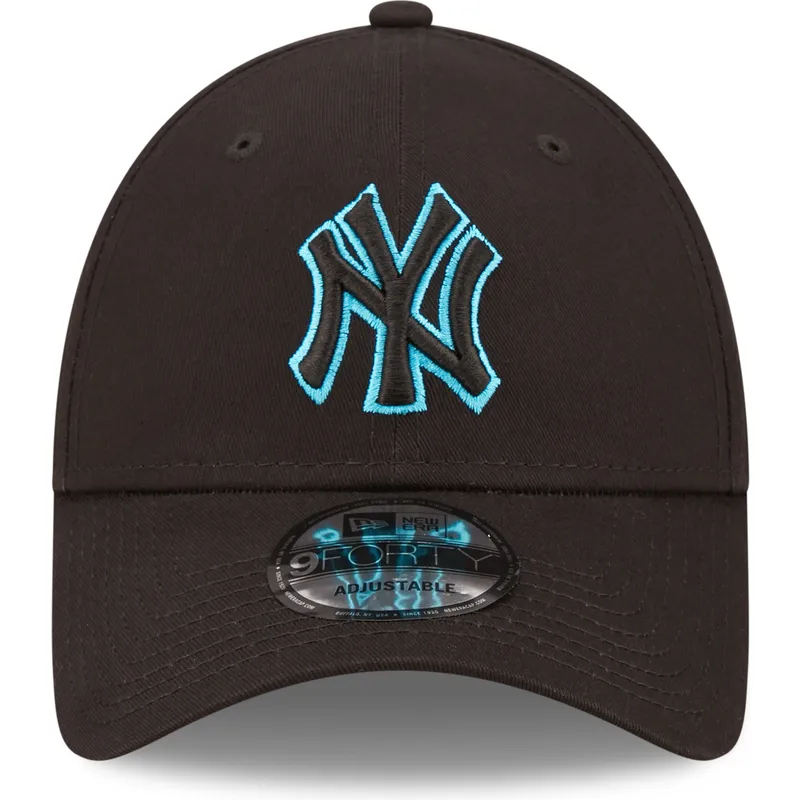 czapki-curva-czarny-tasma-regulowana-9forty-neon-outline-new-york-yankees-mlb-new-era