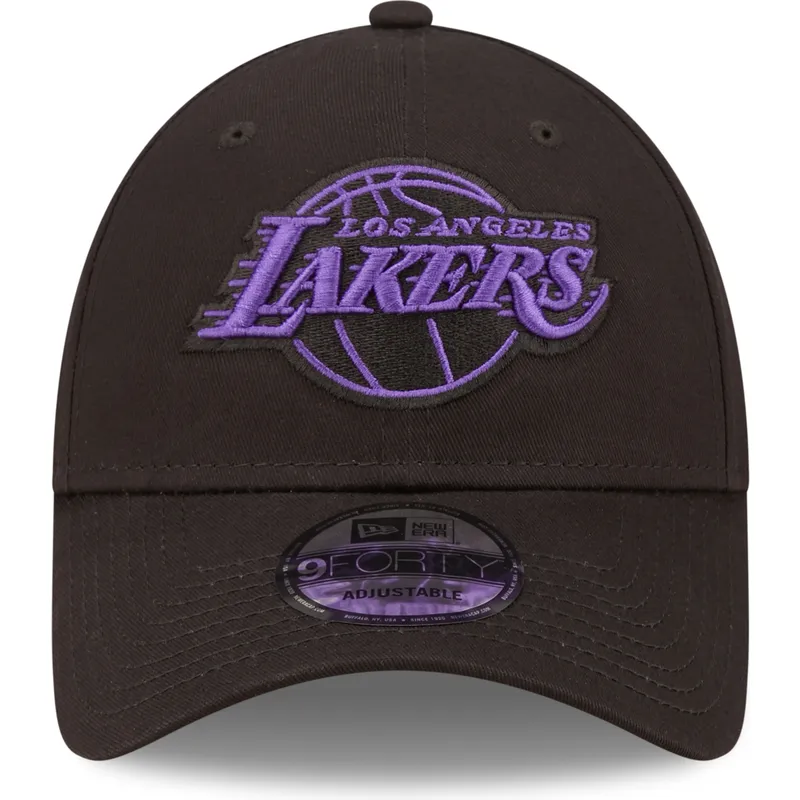 czapki-curva-czarny-tasma-regulowana-9forty-neon-outline-los-angeles-lakers-nba-new-era
