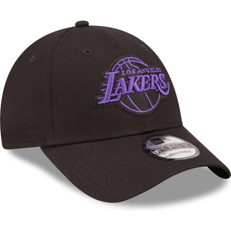 czapki-curva-czarny-tasma-regulowana-9forty-neon-outline-los-angeles-lakers-nba-new-era