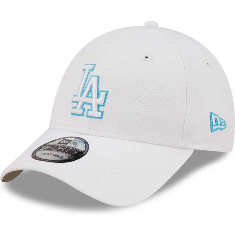 czapki-curva-bialy-tasma-regulowana-9forty-neon-outline-los-angeles-dodgers-mlb-new-era