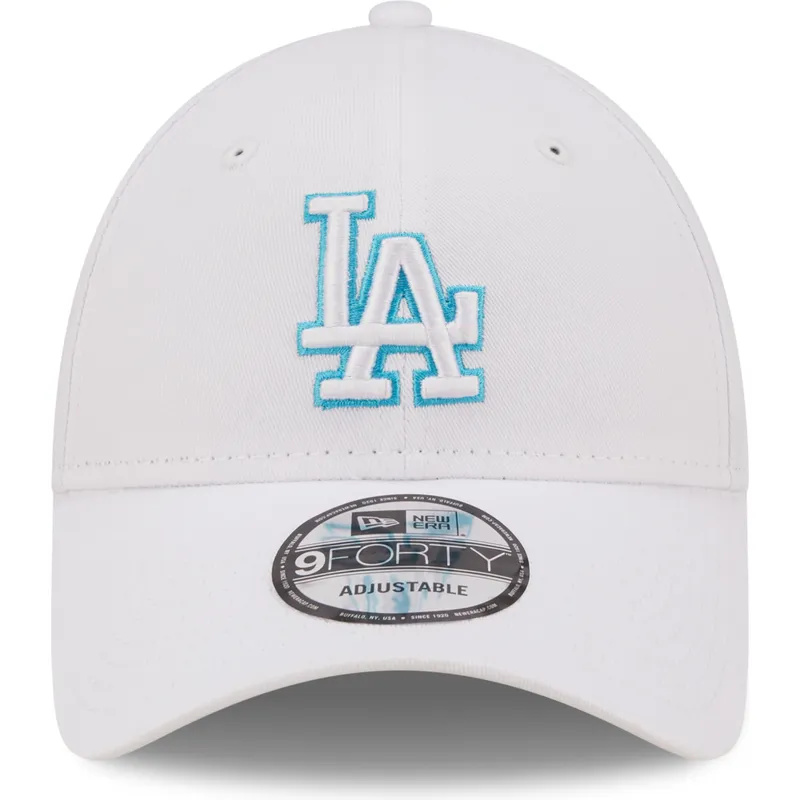 czapki-curva-bialy-tasma-regulowana-9forty-neon-outline-los-angeles-dodgers-mlb-new-era