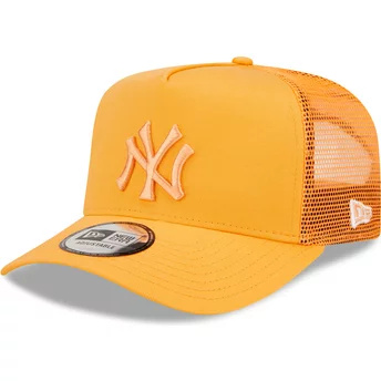 New Era Orange Logo A Frame Tonal Mesh New York Yankees MLB Orange Trucker Hat