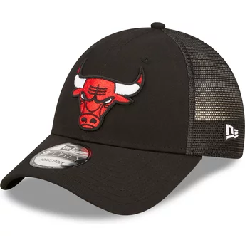 Czarna, regulowana czapka typu trucker A Frame Home Field od Chicago Bulls NBA od New Era