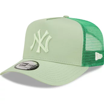 Jasnozielona czapka trucker z zielonym logo A Frame Tonal Mesh New York Yankees MLB od New Era