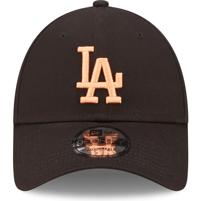 czapki-curva-czarny-tasma-regulowana-9forty-league-essential-los-angeles-dodgers-mlb-new-era