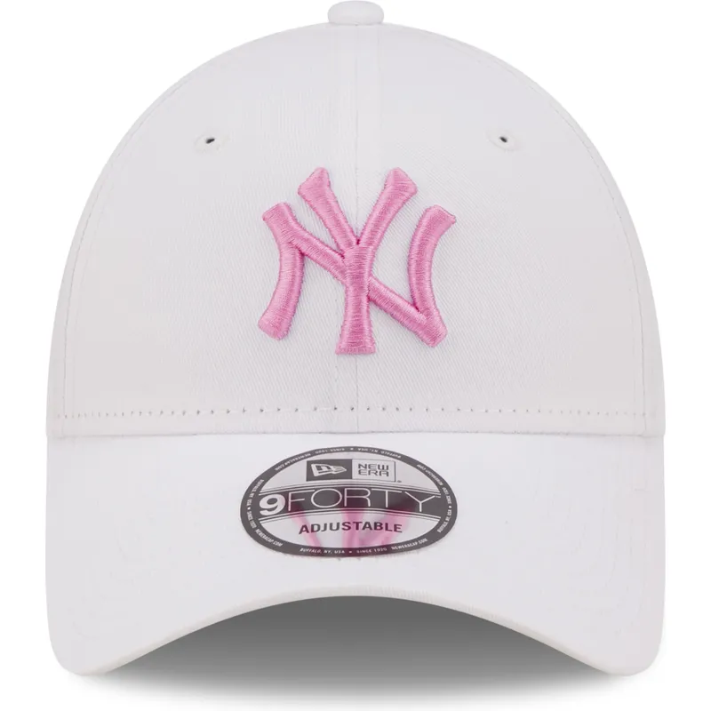czapki-curva-bialy-tasma-regulowana-rosa-9forty-league-essential-new-york-yankees-mlb-new-era