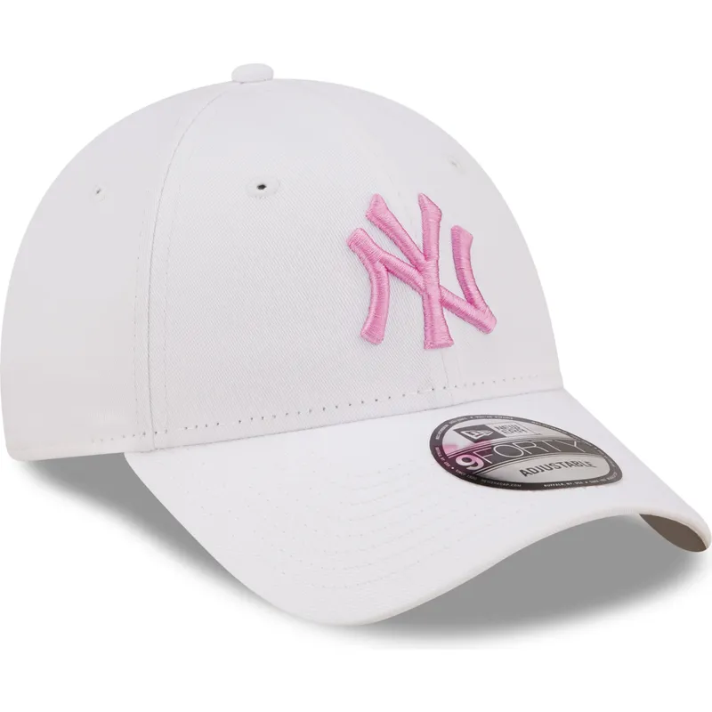 czapki-curva-bialy-tasma-regulowana-rosa-9forty-league-essential-new-york-yankees-mlb-new-era