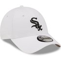 new-era-curved-brim-black-logo-9forty-league-essential-chicago-white-sox-mlb-white-adjustable-cap