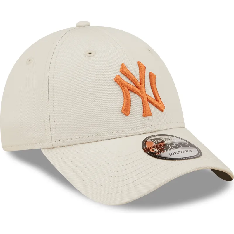 czapki-curva-bezowy-tasma-regulowana-9forty-league-essential-new-york-yankees-mlb-new-era