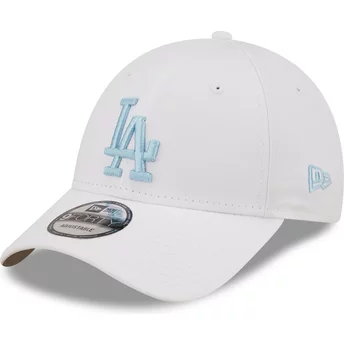 Biała, regulowana czapka z daszkiem 9FORTY League Essential z niebieskim logo Los Angeles Dodgers MLB od New Era
