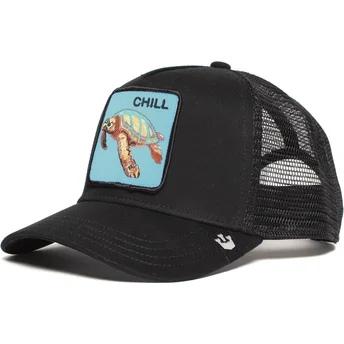 czarna-czapka-trucker-z-zolwiem-chill-the-farm-od-goorin-bros