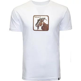 Biała koszulka z krótkim rękawem z kozą G.O.A.T. Flat Hand The Farm od Goorin Bros.