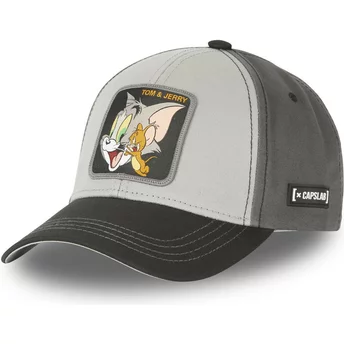Szara, regulowana czapka z daszkiem Tom i Jerry TJ4 Looney Tunes od Capslab
