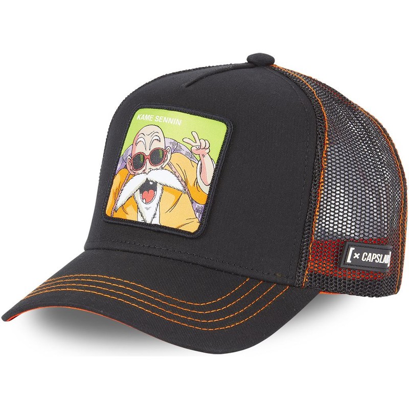 capslab-master-roshi-db3-kam1-dragon-ball-black-trucker-hat