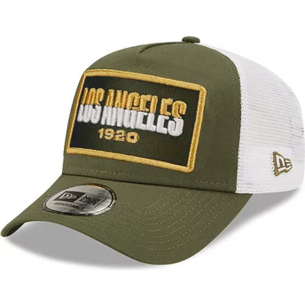 Zielona i biała czapka trucker Los Angeles A Frame Repreve USA State od New Era