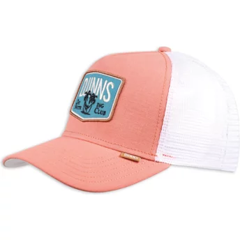 Różowa i biała czapka trucker Do Nothing Club HFT DNC SunnyFab od Djinns