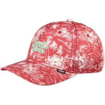 Czerwona, regulowana czapka z daszkiem Good Aloha TrueFit od Djinns