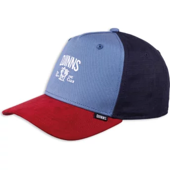 Niebieska i czerwona regulowana czapka z zakrzywionym daszkiem Do Nothing Club HFT DNC Mix Fabric od Djinns