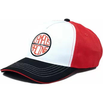 Biała, czerwona i czarna regulowana czapka z daszkiem Campos Racing 1998 od Kimoa
