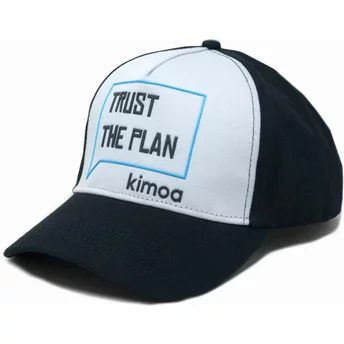 Biała i granatowa regulowana czapka z daszkiem Trust The Plan od Kimoa