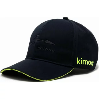 Czarna, regulowana czapka z daszkiem Fernando Alonso z Aston Martin Formula 1 od Kimoa