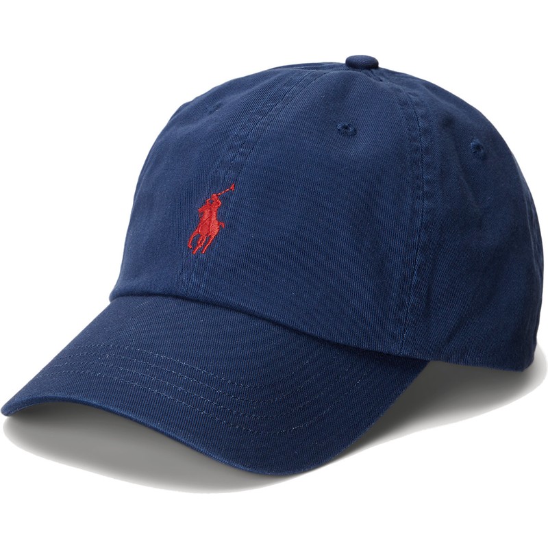 polo-ralph-lauren-curved-brim-red-logo-cotton-chino-classic-sport-navy-blue-adjustable-cap