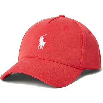 Czerwona czapka snapback z łukowym daszkiem i białym logo Ponte Darted Modern Sport od Polo Ralph Lauren