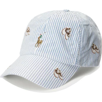 Klasyczna sportowa, regulowana, niebiesko-biała czapka z daszkiem od Polo Ralph Lauren