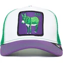 czapka-trucker-biala-zielona-i-fioletowa-burro-ass-donkey-trip-the-farm-od-goorin-bros