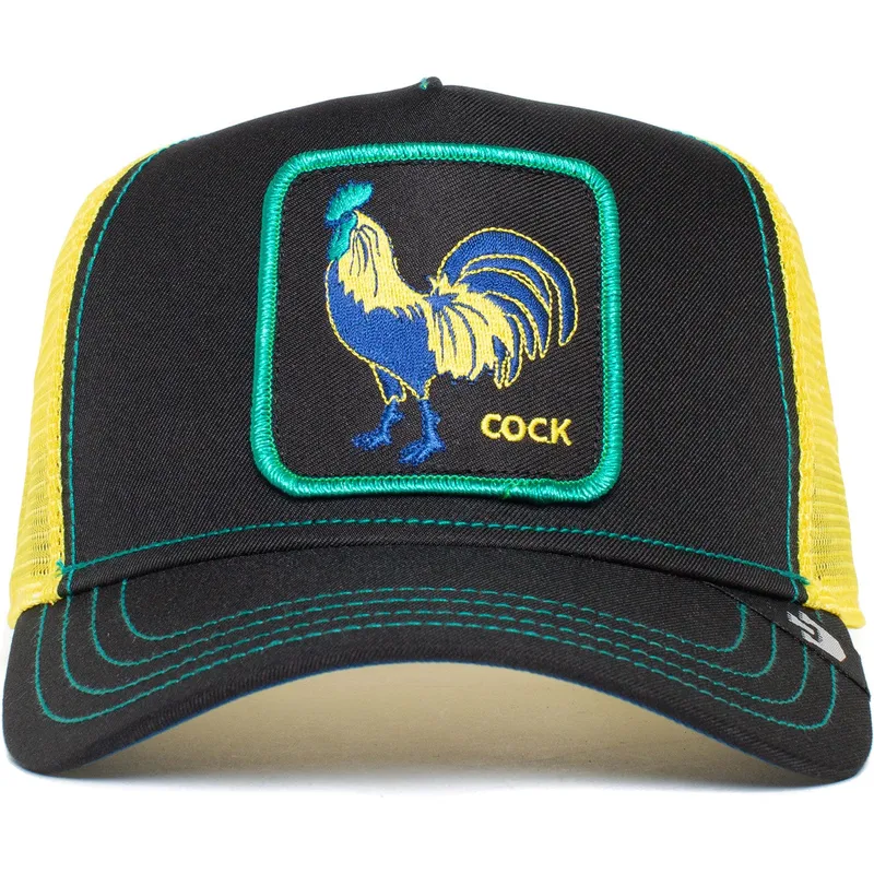 czapka-trucker-czarna-i-zolta-kogut-cock-trip-the-farm-od-goorin-bros