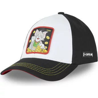 Biała i czarna czapka snapback z zakrzywionym daszkiem Tom T12 Looney Tunes od Capslab