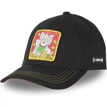 Czarna czapka snapback z zaokrąglonym daszkiem Tom T11 Looney Tunes od Capslab